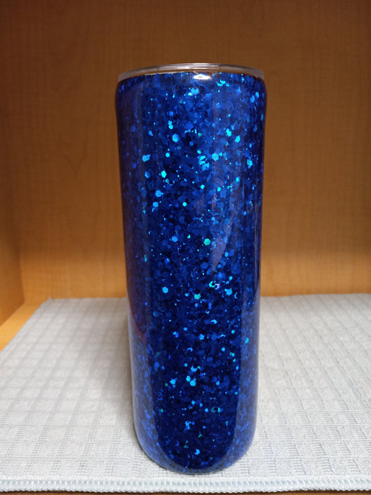 Custom Blue Glitter 20oz steel Tumbler