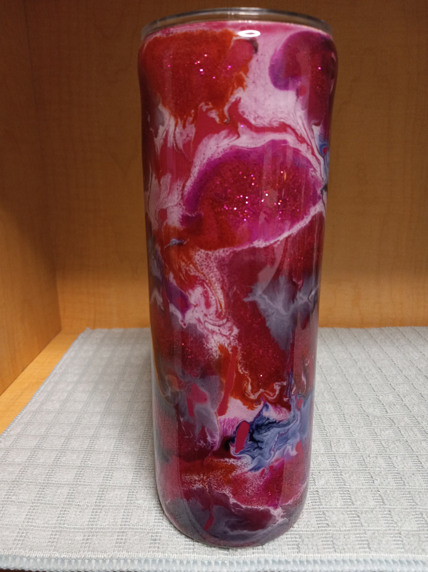 Custom pink glitter Resin 20oz  Steel Tumbler