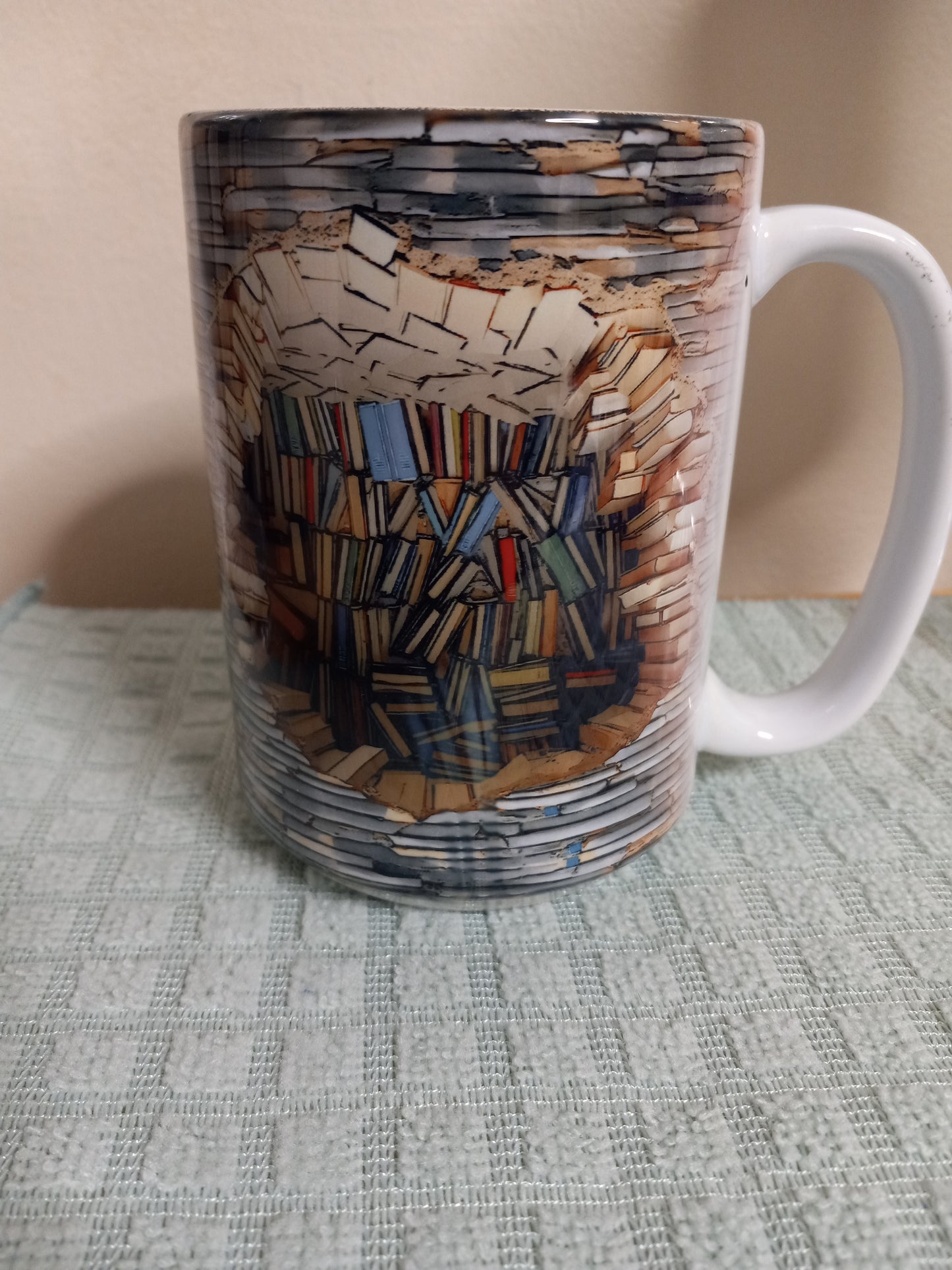 2D buried in the wall books 15oz Ceramic mug