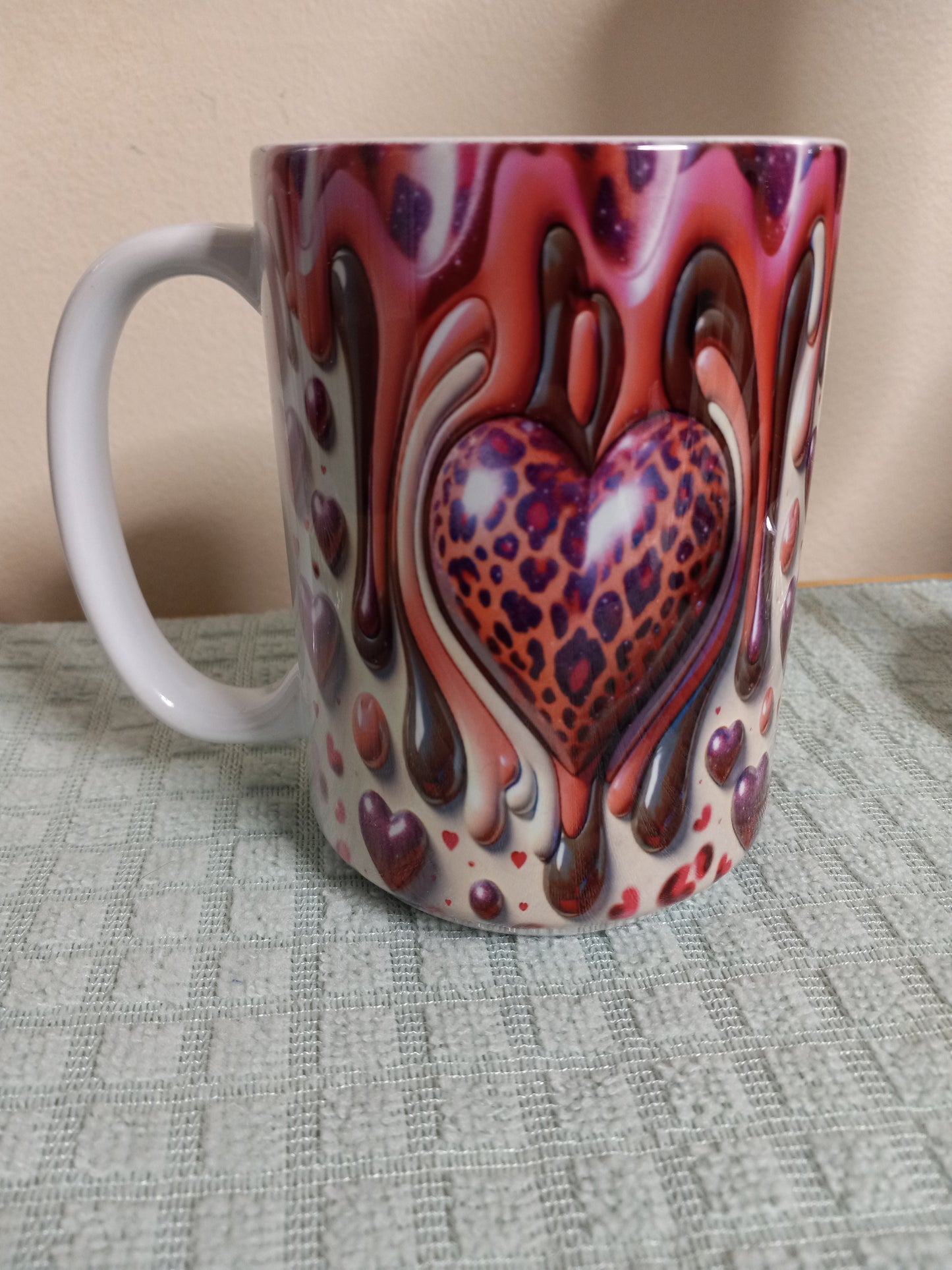 Chocolate drizzle heart 15oz Ceramic mug