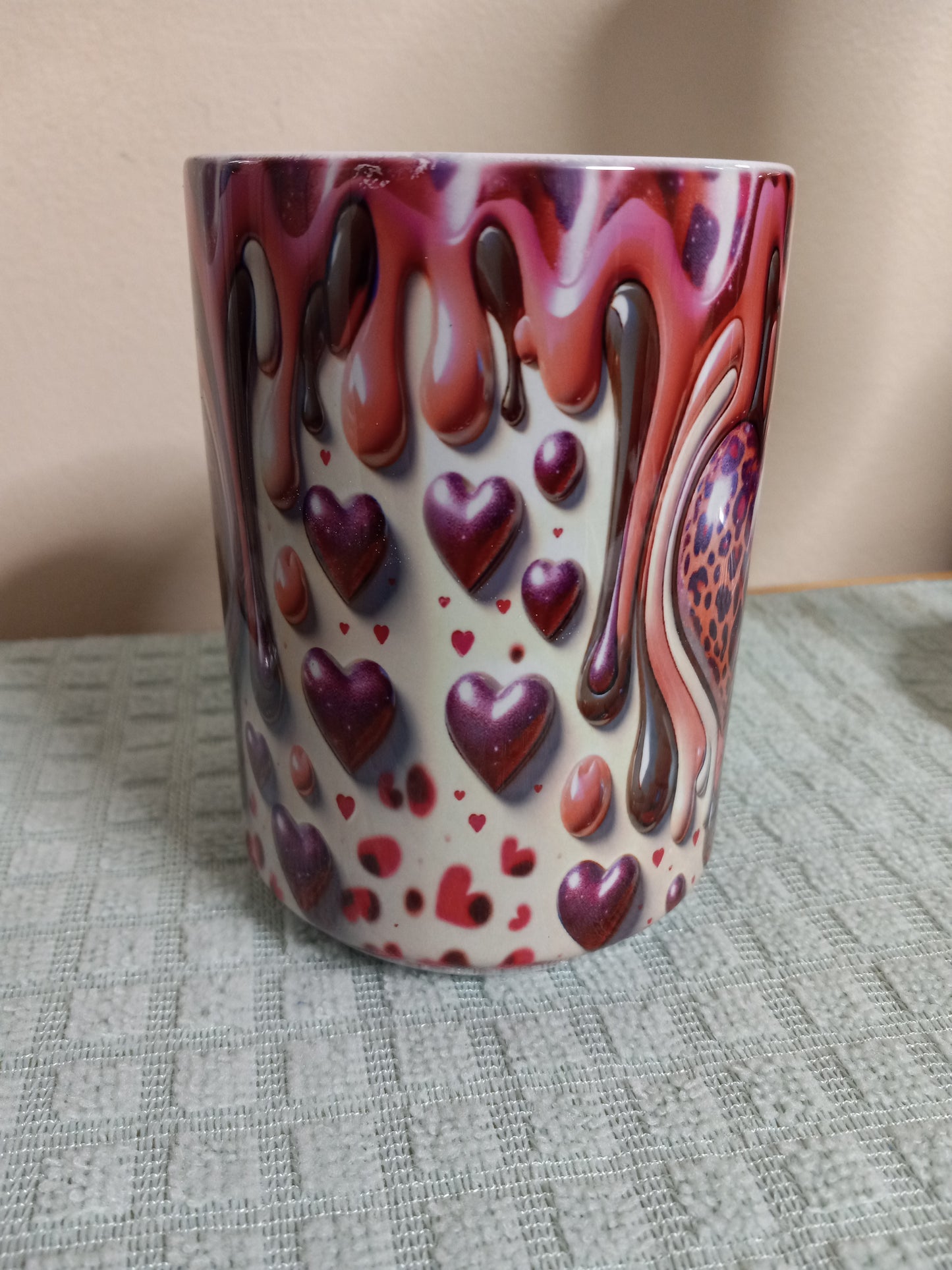 Chocolate drizzle heart 15oz Ceramic mug