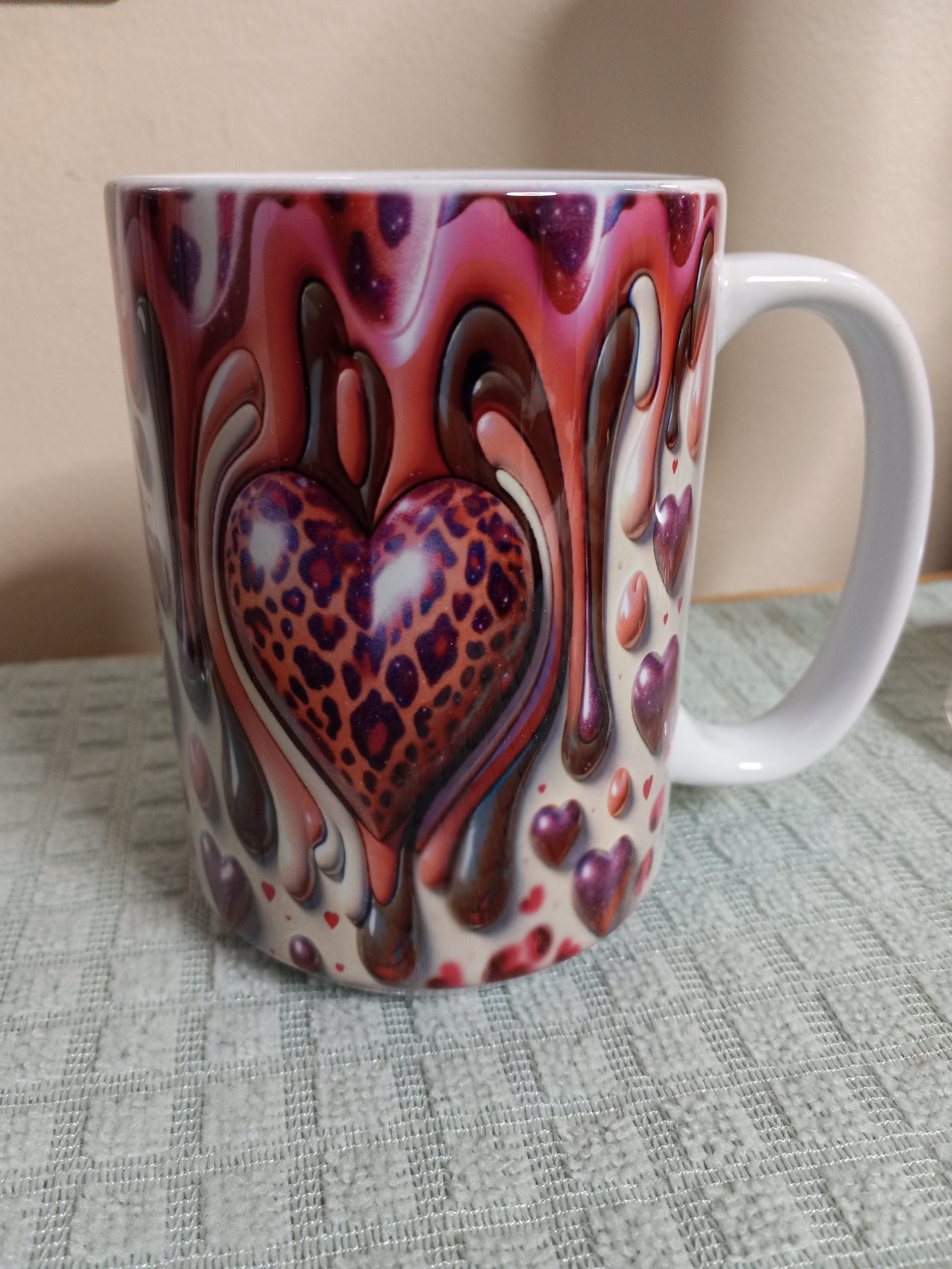 Chocolate drizzle heart 15oz Ceramic mug