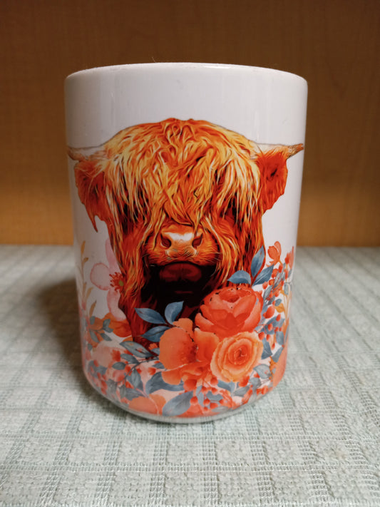 Beautiful orange Cow 15oz Ceramic Mug