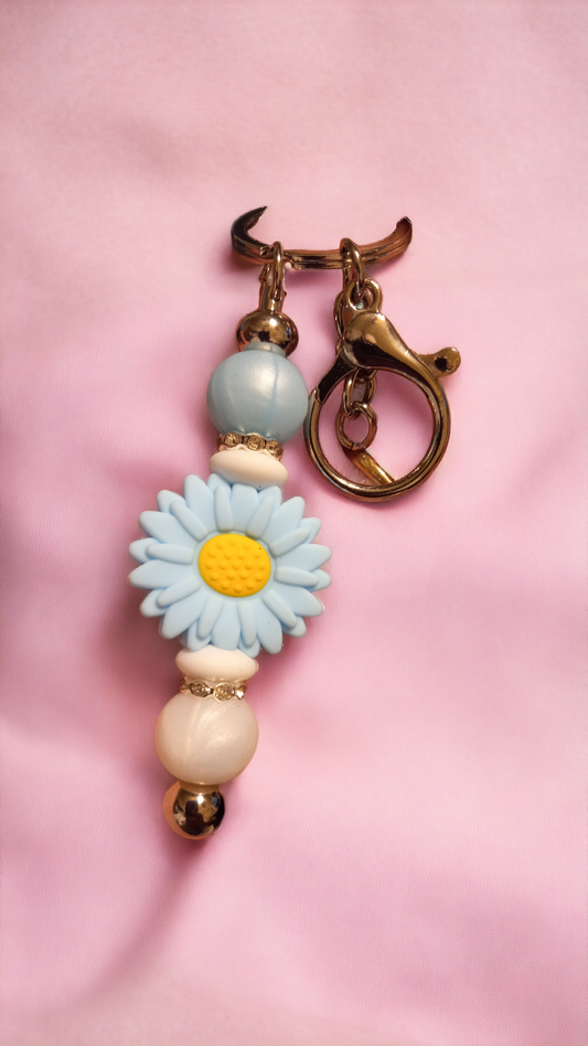 Blue Sunflower Key Chain